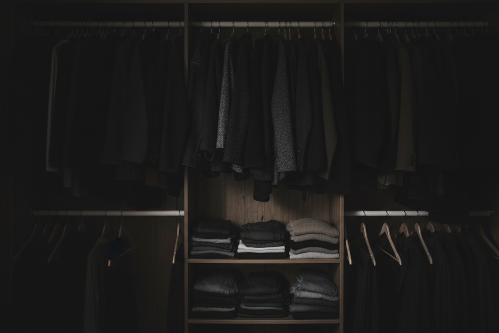 dark closet with no lighting